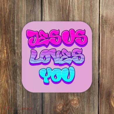Jesus Loves You Graffiti Christian Coaster