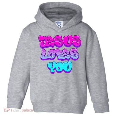 Jesus Loves You Graffiti Christian Toddler Hoodie