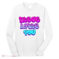 Jesus Loves You Graffiti Christian Long Sleeve Shirt thumb 0