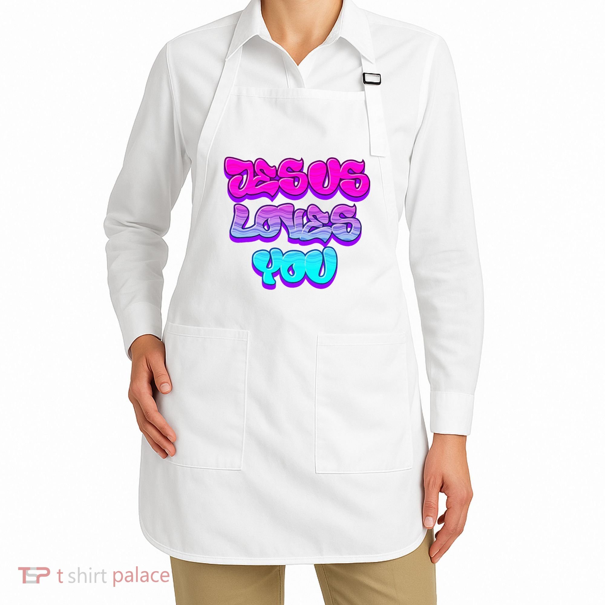 Jesus Loves You Graffiti Christian Apron