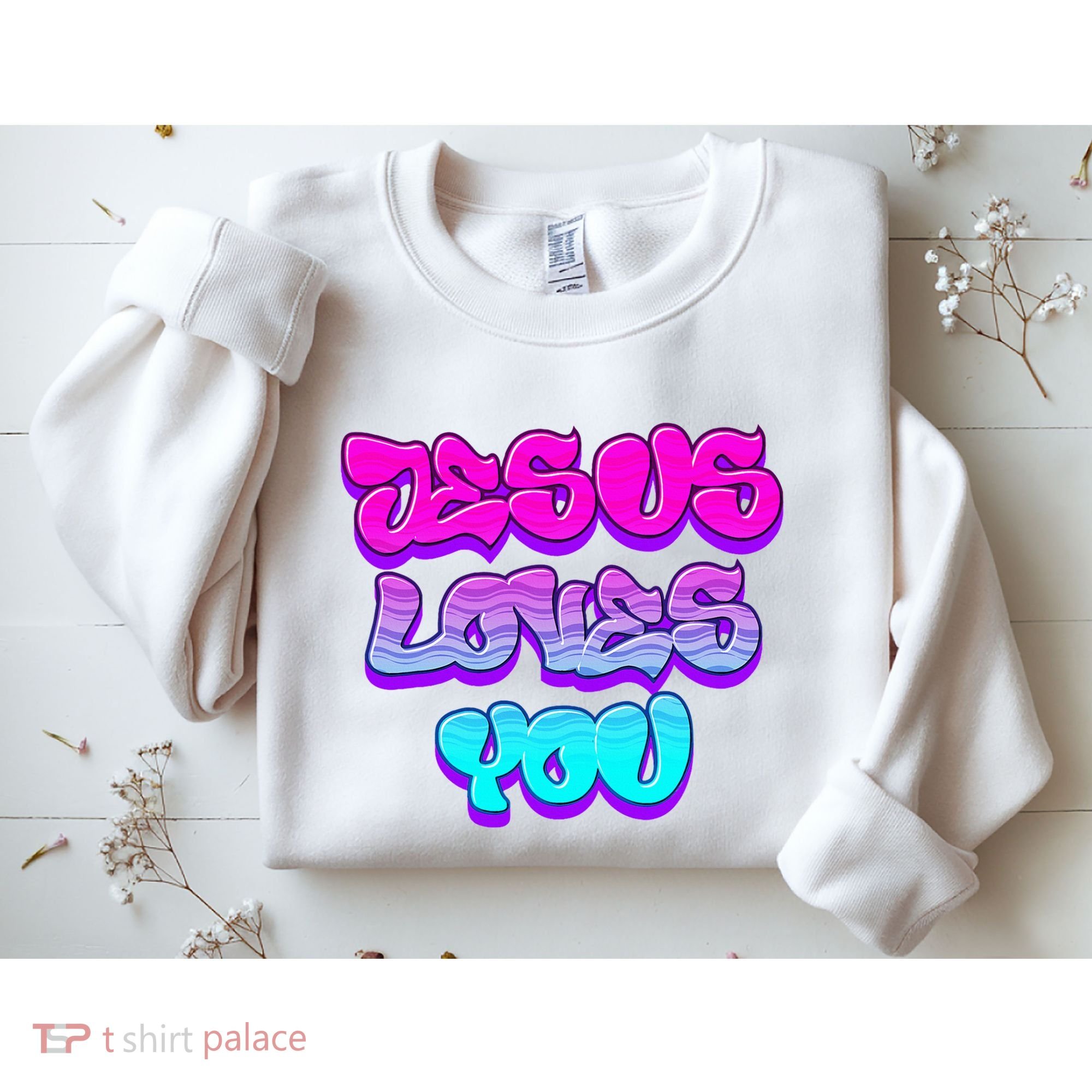 Jesus Loves You Graffiti Christian Sweatshirt
