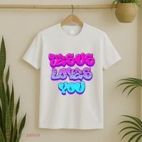 Jesus Loves You Graffiti Christian T-Shirt thumb 2