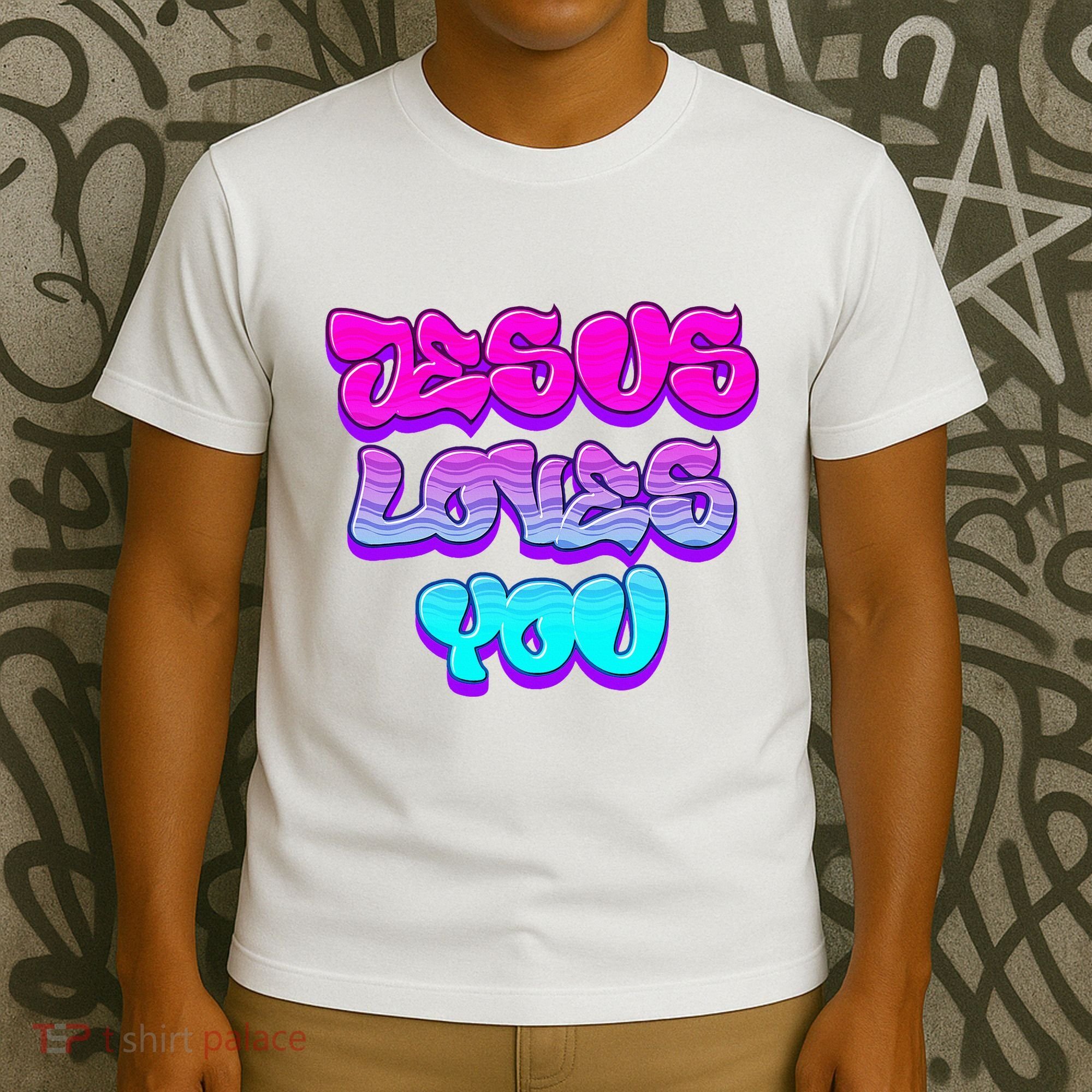 Jesus Loves You Graffiti Christian T-Shirt