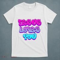 Jesus Loves You Graffiti Christian T-Shirt thumb 5