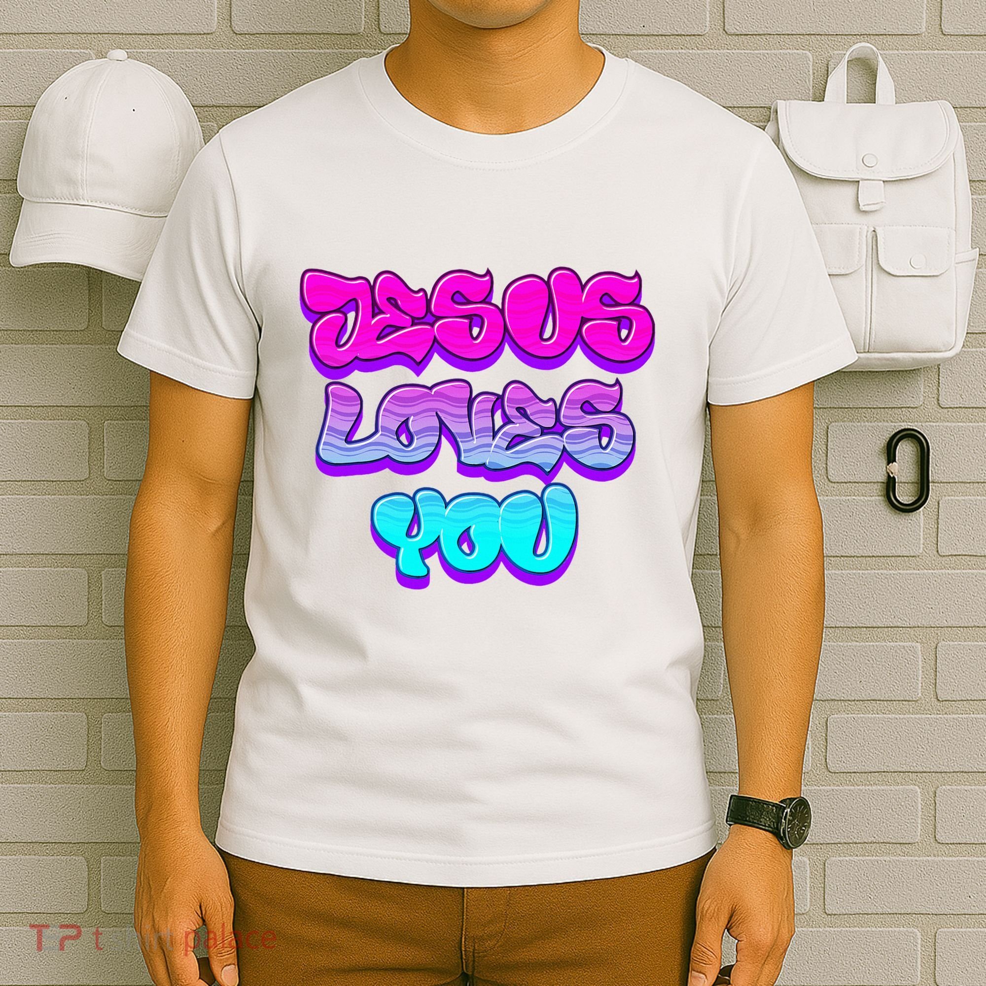 Jesus Loves You Graffiti Christian T-Shirt