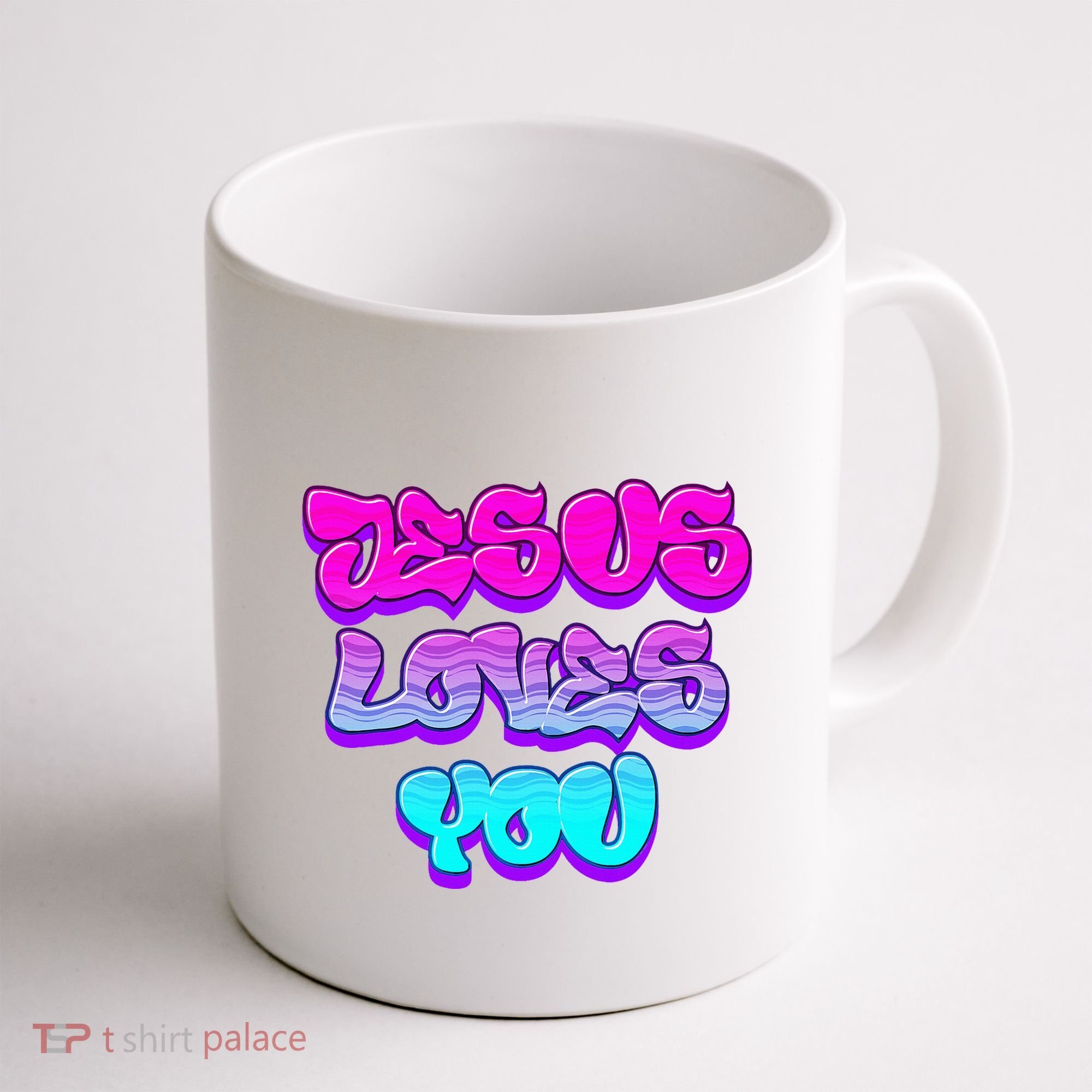 Jesus Loves You Graffiti Christian Coffee Mug