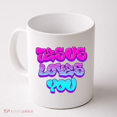 Jesus Loves You Graffiti Christian Coffee Mug