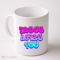 Jesus Loves You Graffiti Christian Coffee Mug thumb 0
