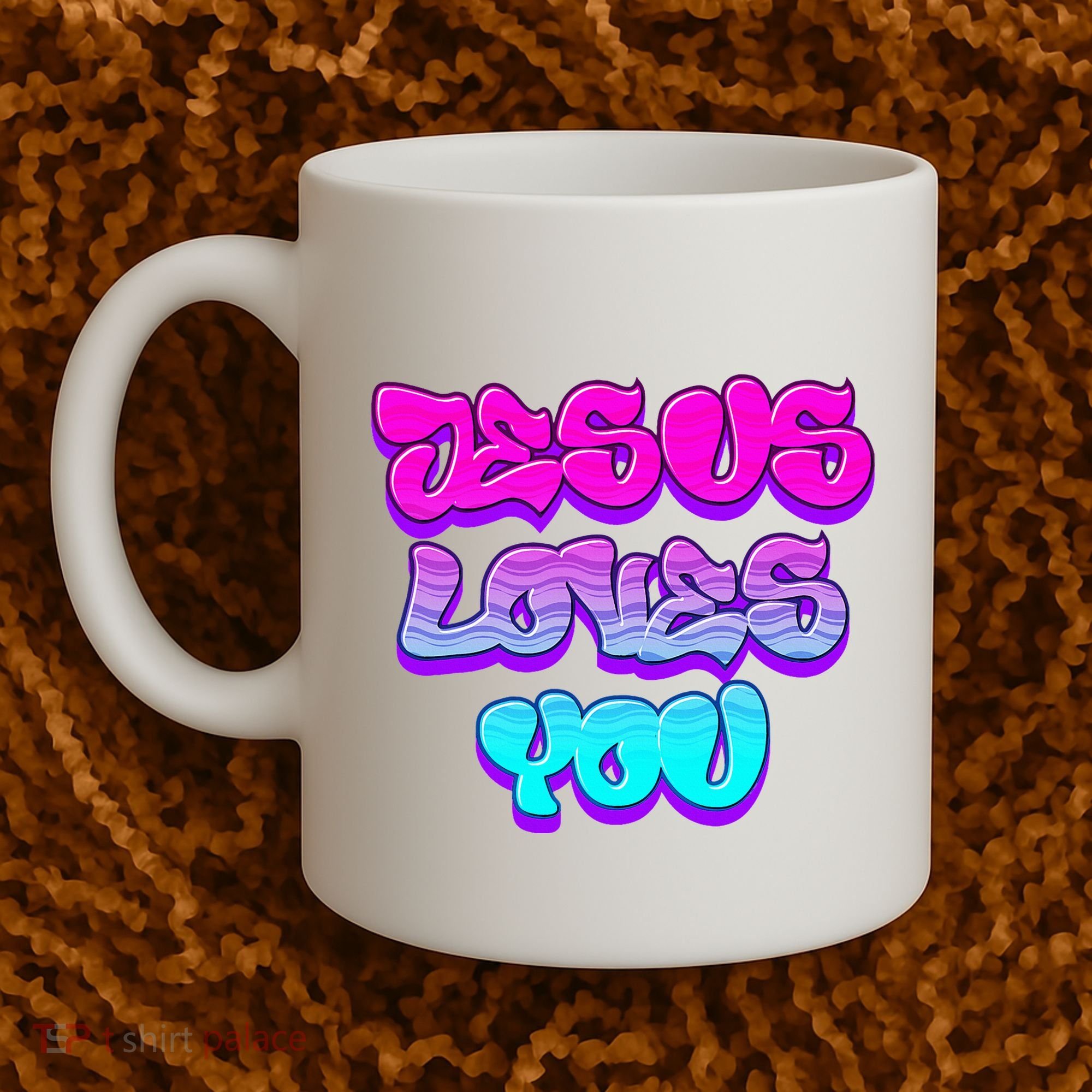 Jesus Loves You Graffiti Christian Coffee Mug
