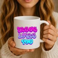 Jesus Loves You Graffiti Christian Coffee Mug thumb 3