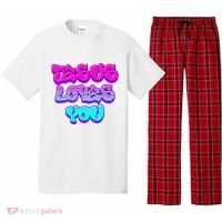 Jesus Loves You Graffiti Christian Pajama Set thumb 0
