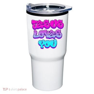 Jesus Loves You Graffiti Christian Tumbler