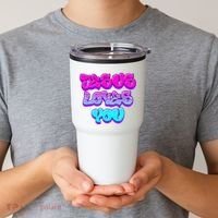 Jesus Loves You Graffiti Christian Tumbler thumb 2