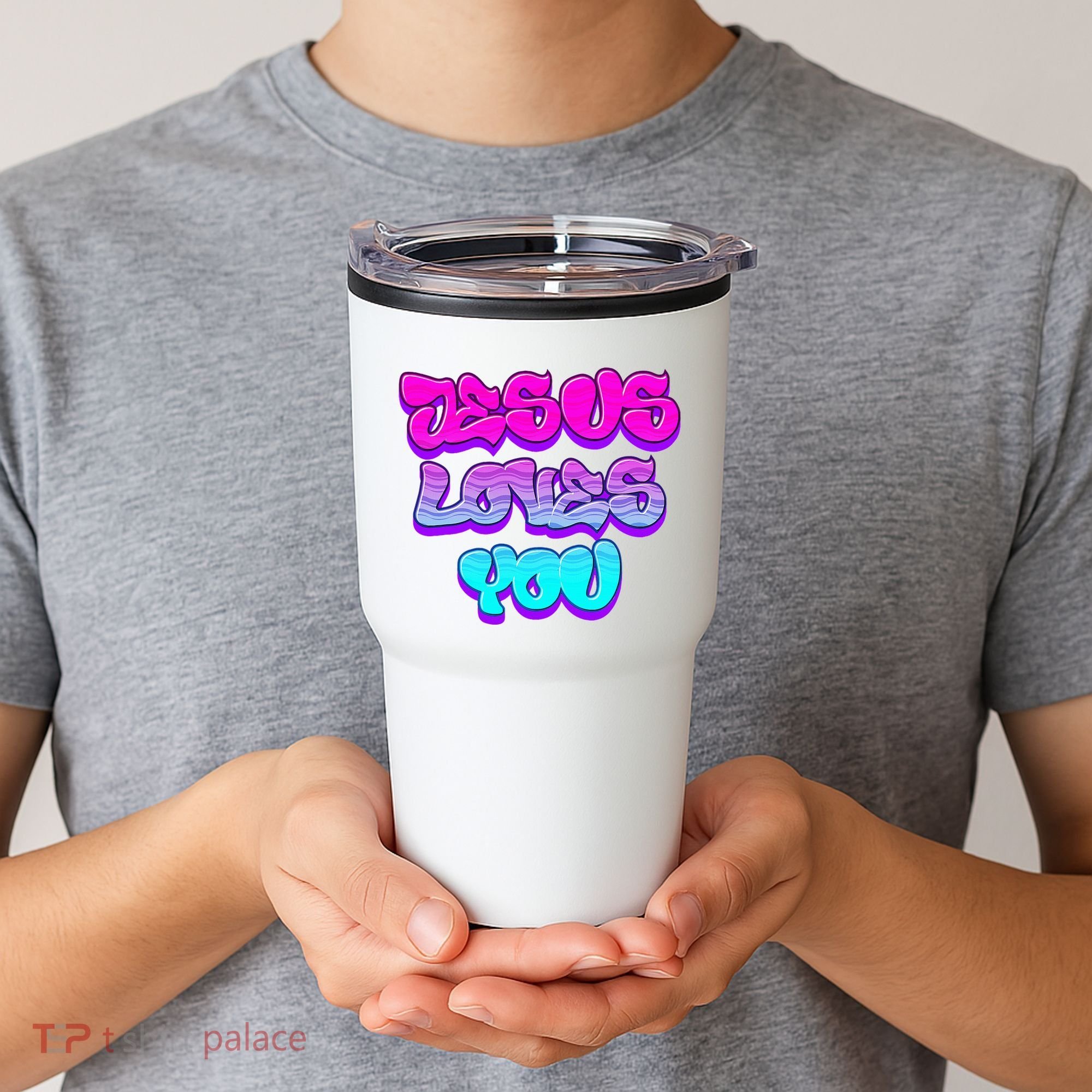 Jesus Loves You Graffiti Christian Tumbler