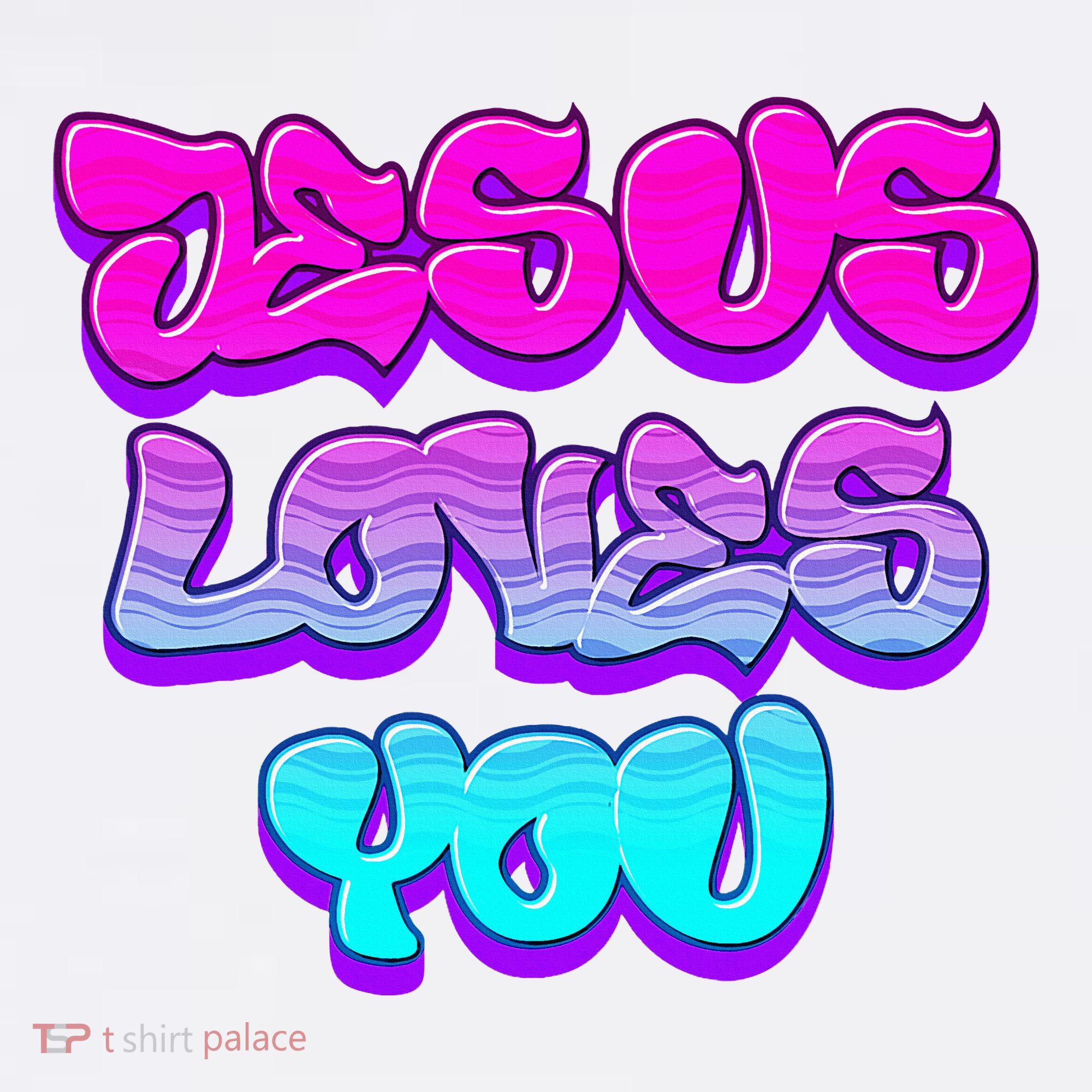 Jesus Loves You Graffiti Christian Women's Tank Top