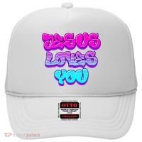 Jesus Loves You Graffiti Christian Hat thumb 0