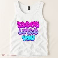 Jesus Loves You Graffiti Christian Tank Top thumb 2