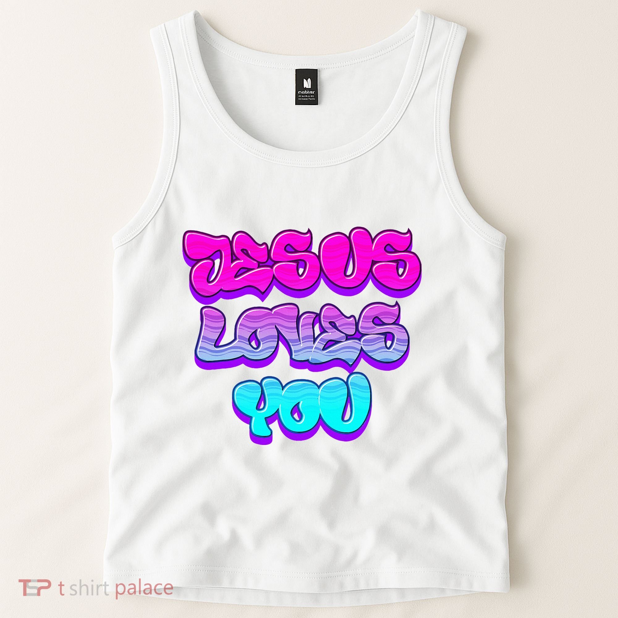 Jesus Loves You Graffiti Christian Tank Top