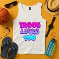 Jesus Loves You Graffiti Christian Tank Top thumb 4