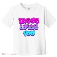Jesus Loves You Graffiti Christian Toddler T-Shirt thumb 0
