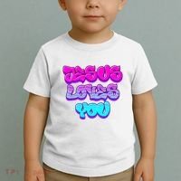Jesus Loves You Graffiti Christian Toddler T-Shirt thumb 2
