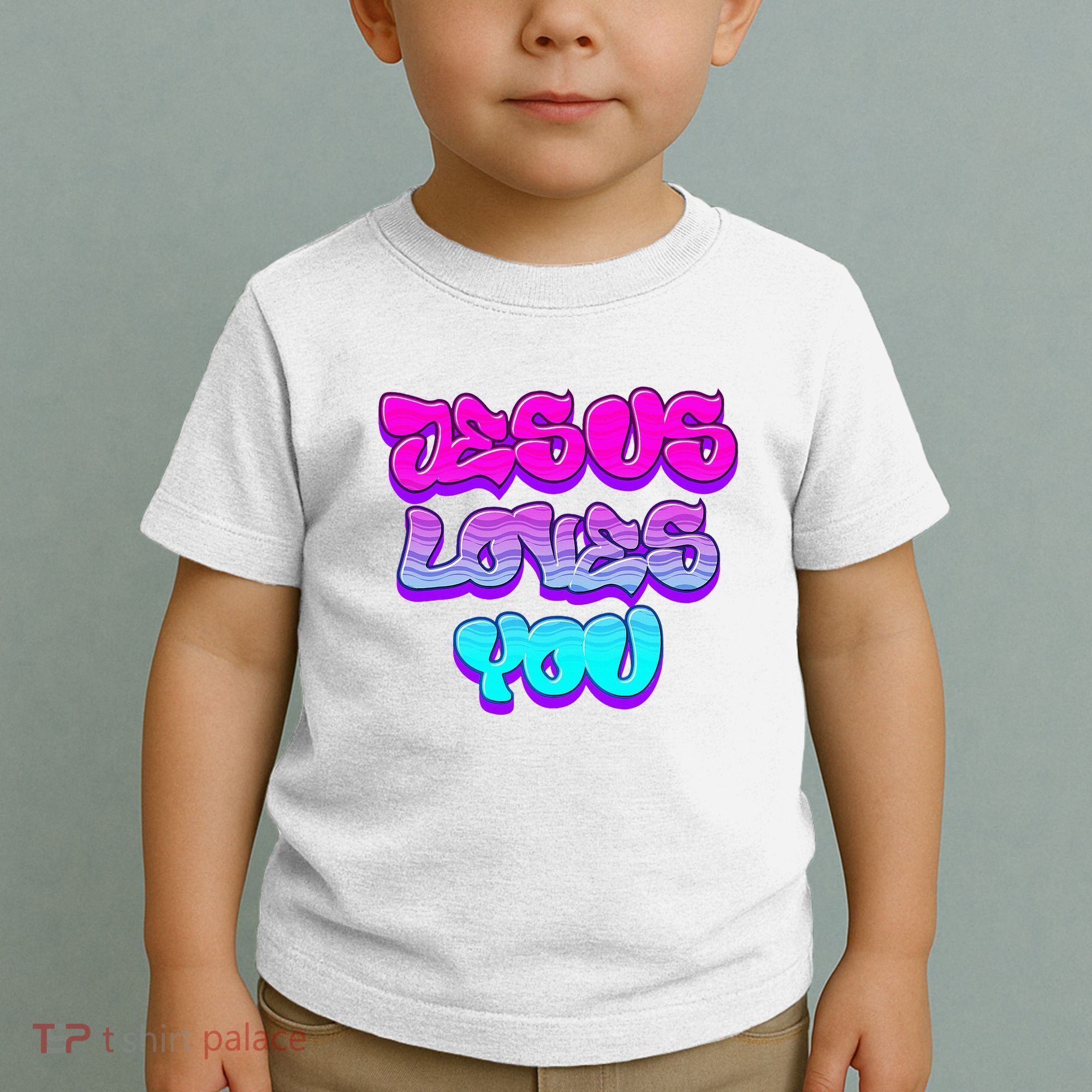 Jesus Loves You Graffiti Christian Toddler T-Shirt