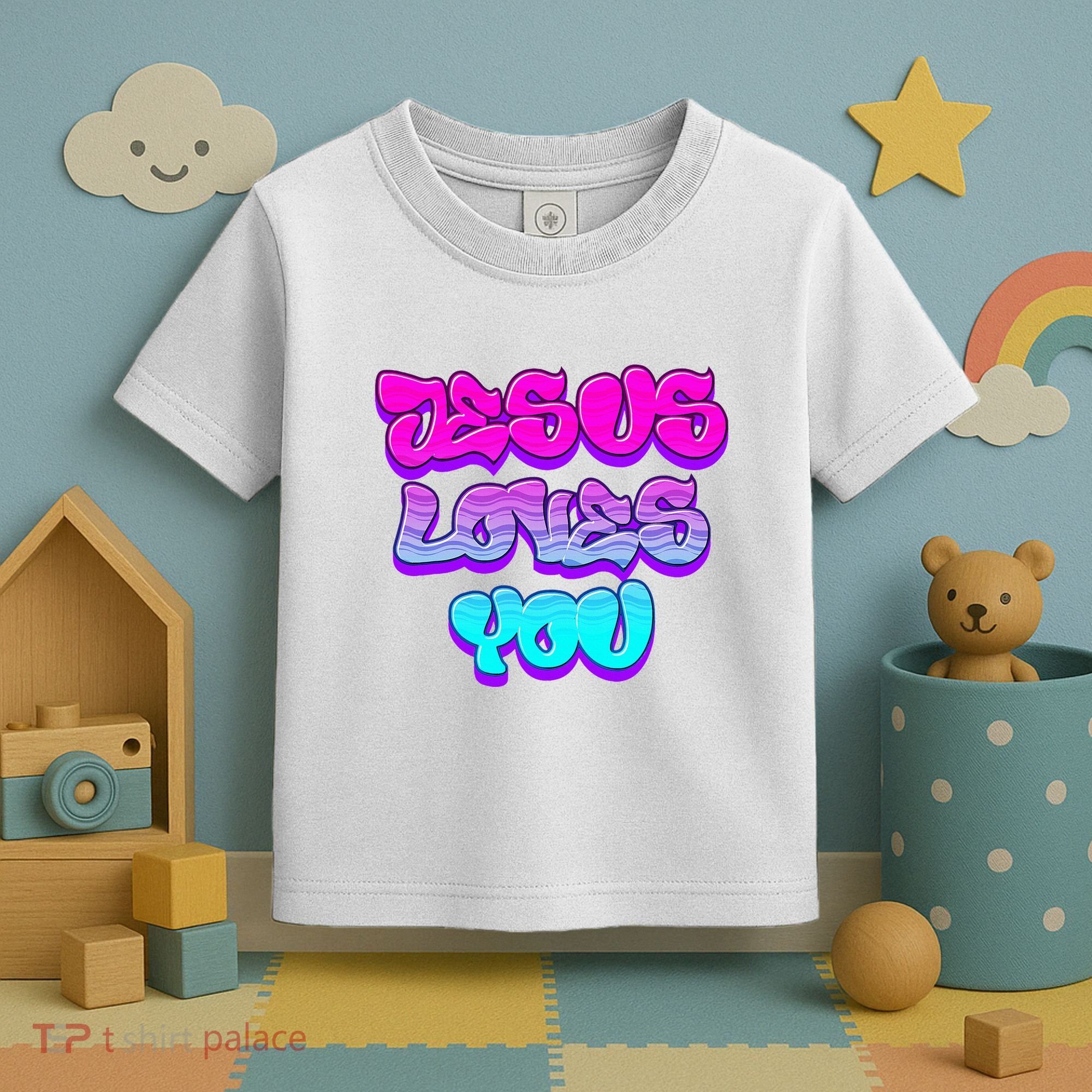 Jesus Loves You Graffiti Christian Toddler T-Shirt