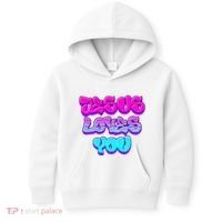 Jesus Loves You Graffiti Christian Kids Hoodie thumb 0