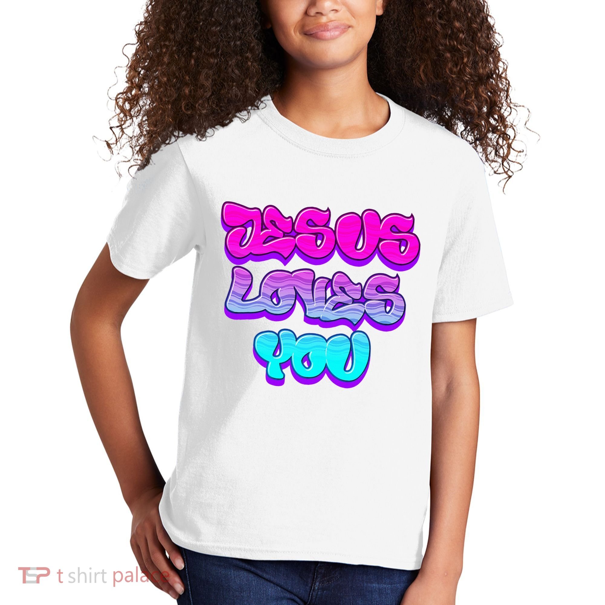 Jesus Loves You Graffiti Christian Kids T-Shirt