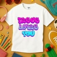Jesus Loves You Graffiti Christian Kids T-Shirt thumb 3