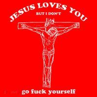 Jesus Loves You But I DonT Funny Santa Hat thumb 1