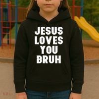 Jesus Loves You Bruh Kids Hoodie thumb 3