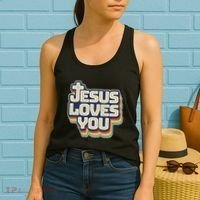 Jesus Loves You Christian Women's Tank Top thumb 2