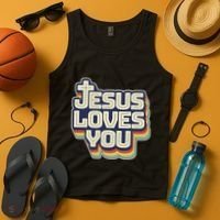 Jesus Loves You Christian Tank Top thumb 4