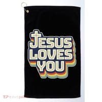 Jesus Loves You Christian Golf Towel thumb 0