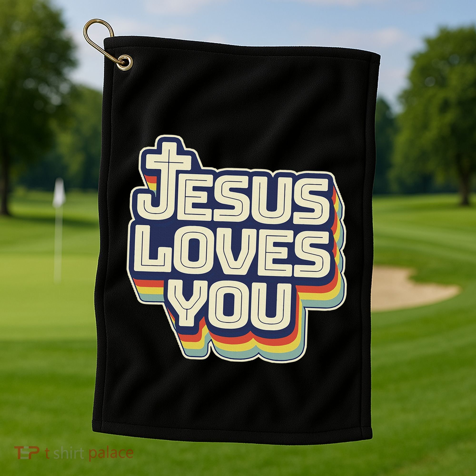 Jesus Loves You Christian Golf Towel