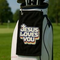 Jesus Loves You Christian Golf Towel thumb 2