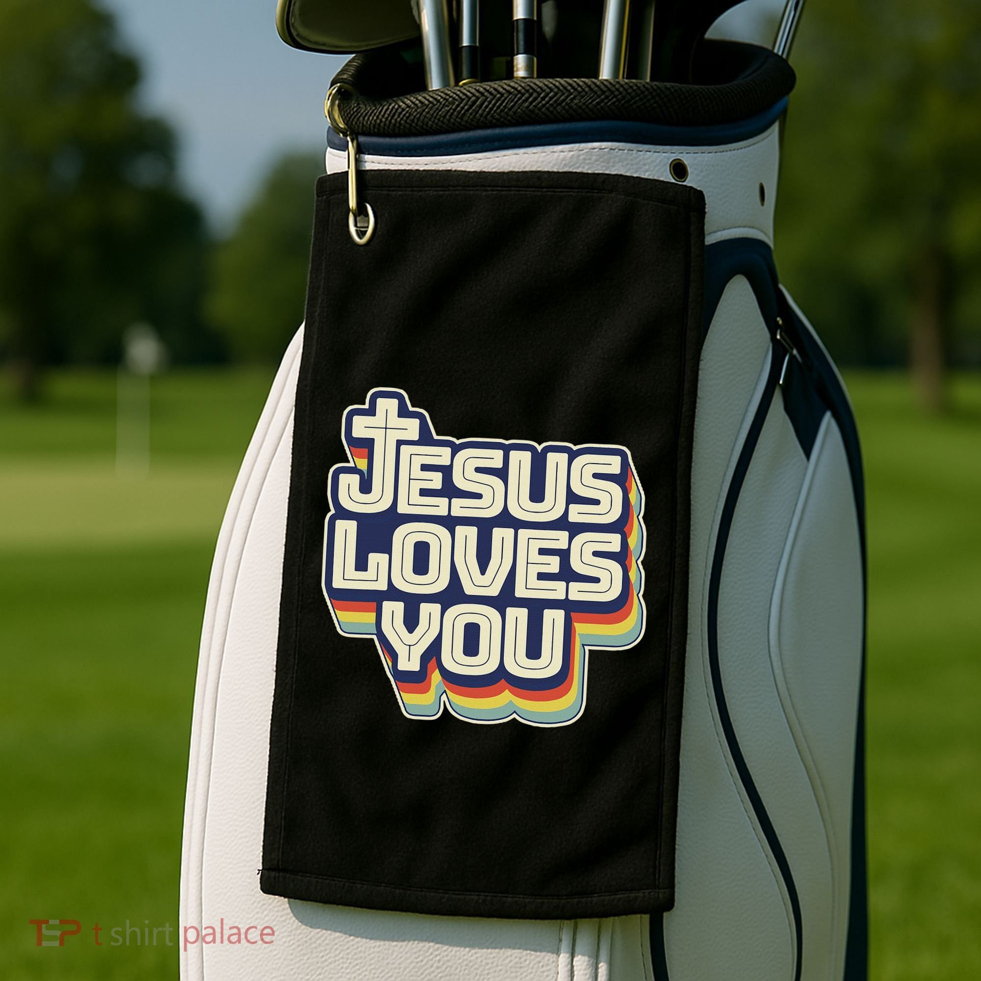 Jesus Loves You Christian Golf Towel