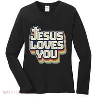 Jesus Loves You Christian Women's Long Sleeve Shirt thumb 0