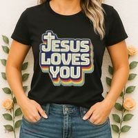 Jesus Loves You Christian Women's T-Shirt thumb 2