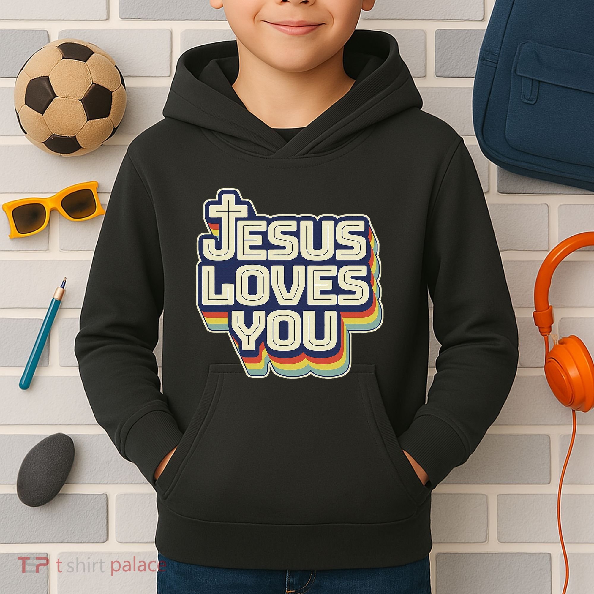 Jesus Loves You Christian Kids Hoodie