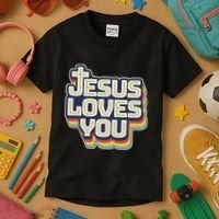 Jesus Loves You Christian Kids T-Shirt thumb 3