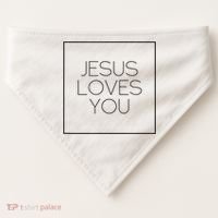 Jesus Loves You USA-Made Doggie Bandana thumb 0