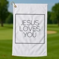 Jesus Loves You Golf Towel thumb 1