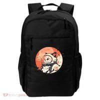 Japanese Minimalist 1950s Retro Space Cat Good Luck Kanji Backpack thumb 0