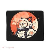 Japanese Minimalist 1950s Retro Space Cat Good Luck Kanji Mousepad thumb 0