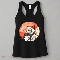 Japanese Minimalist 1950s Retro Space Cat Good Luck Kanji Women's Tank Top thumb 3