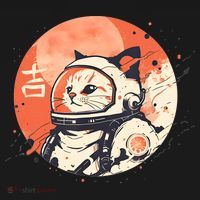Japanese Minimalist 1950s Retro Space Cat Good Luck Kanji Visor thumb 3