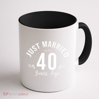 Just Married 40 Years Ago Husband And Wife Coffee Mug back