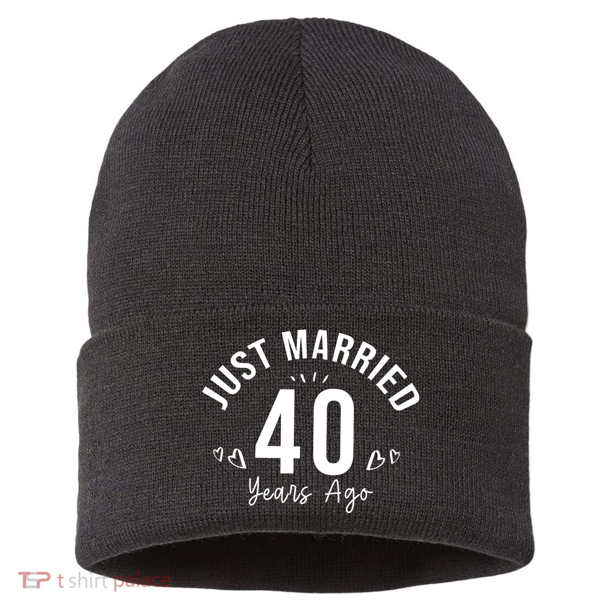 Just Married 40 Years Ago Husband And Wife Sustainable Knit Beanie